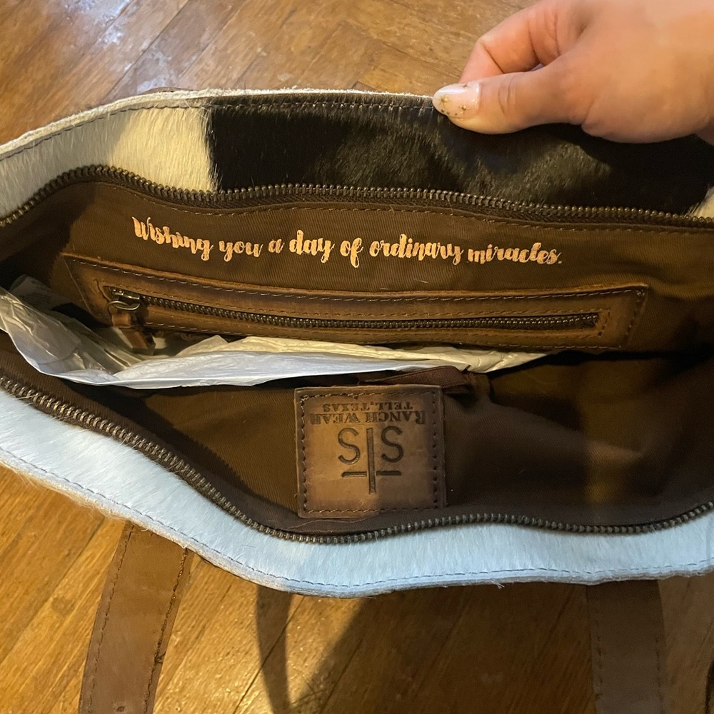 STS Ranchwear Classic Cowhide Tote Ladies Leather Zip Multi-Color - Picture 8 of 13